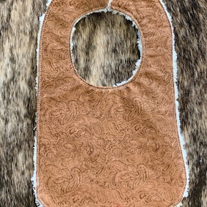 Western Baby Bib * Tooled Leather Look