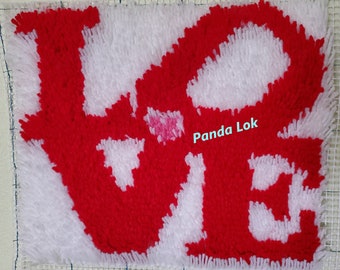 Valentine's Day Love Latch Hook PDF Pattern Only - Instant Download ***This is NOT a finished product*** Pillow or Wall Hang Decoration