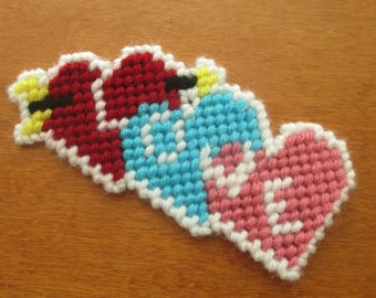 Valentine's Day Love Hearts Plastic Canvas PDF Pattern Only - Instant Download **This is NOT a finished product**