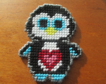 Valentine's Day Penguin Love Plastic Canvas PDF Instant Download *This is NOT a finished product*