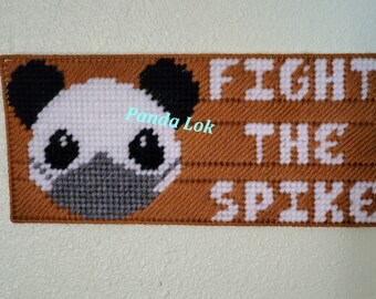 PDF Pattern Only "Fight the Spike" Wall Art Panda wearing face mask Fight against Covid-19 Corona Virus ***This is NOT a Finished Product***