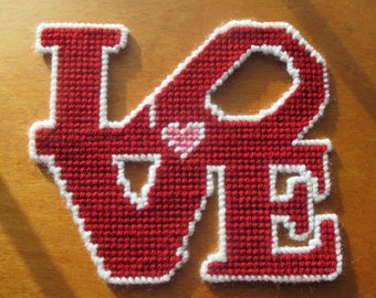 Valentine's Day Love Plastic Canvas PDF Pattern Only - Instant Download **This is NOT a finished product**