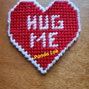 Valentine&#39;s Day Hug Me Conversation Heart Plastic Canvas PDF Pattern Only *This is NOT a finished product*
