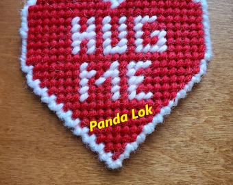 Valentine's Day Hug Me Conversation Heart Plastic Canvas PDF Pattern Only *This is NOT a finished product*