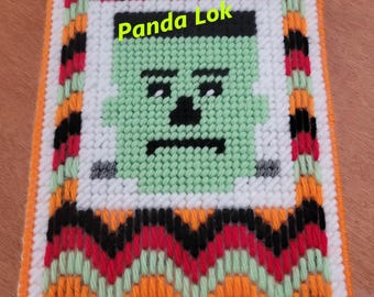 Frankenstein Halloween Themed Plastic Canvas Note Pad Cover PDF Pattern Only - Instant Download *This is NOT a finished product*