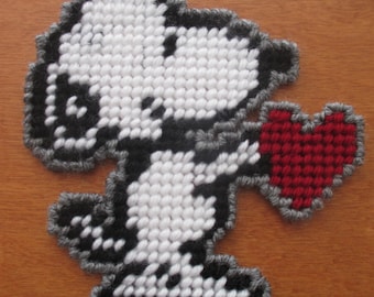 Valentine's Day Snoopy Plastic Canvas PDF Pattern Only - Instant Download **This is NOT a finished product**