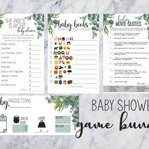 Baby Shower GameS Bundle Pack - 4 Printable Games - the Price is Right, Baby Movie Quotes, Emoji Pictionary, Baby Predictions