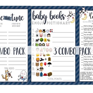 Baby Shower Games Combo Pack - 3 Instant Download Games - Name That Tune, Movie Quotes, Emoji Pictionary - from the NORTH