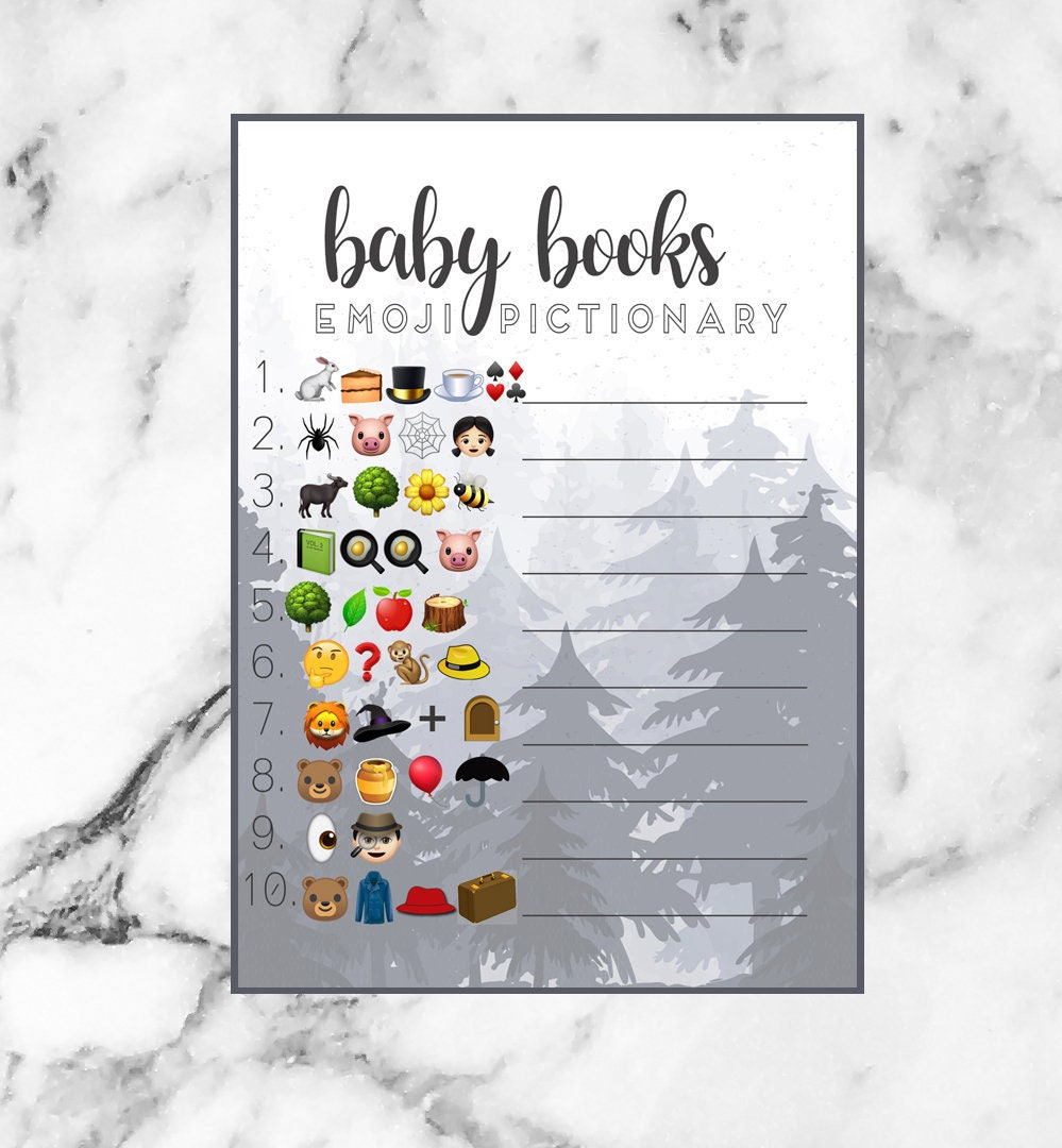 Baby Shower Emoji Pictionary Game With Answer Key Etsy