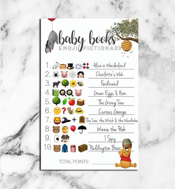 Baby Shower Emoji Pictionary Guessing Game With Answers Etsy