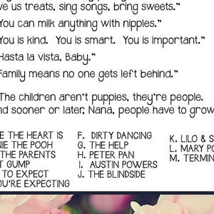 Baby Shower Printable Game Baby & Parenting Movie Quotes - Instant Download - from the NORTH image 3