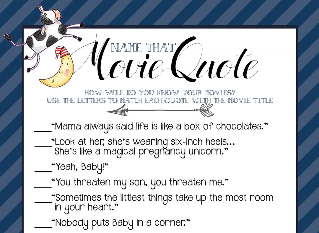 Nursery Rhymes Boy Baby Shower Printable Movie Quotes Game - Instant  Download - From the NORTH - Etsy, image size:1080x789