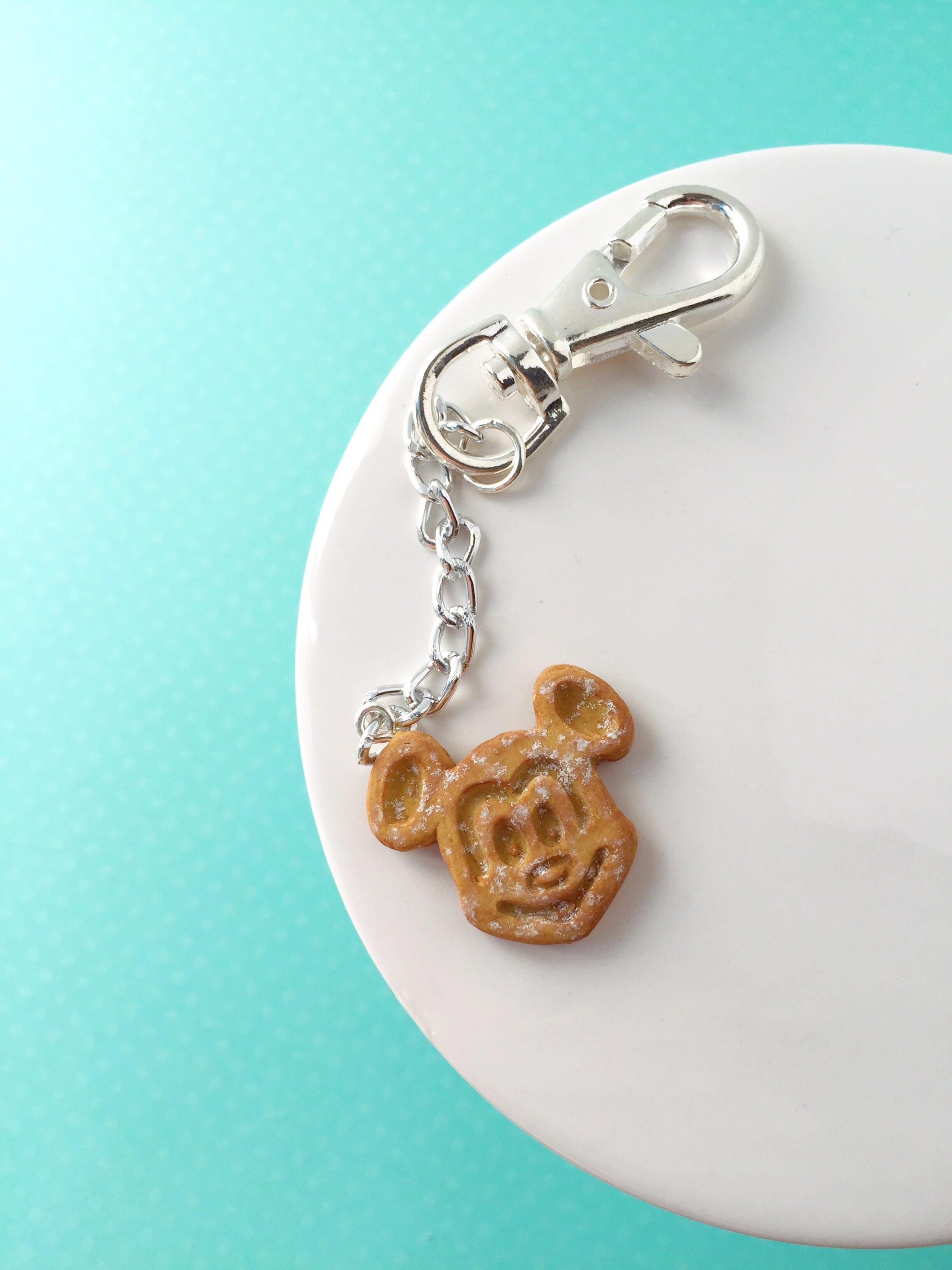 Mickey and Minnie Mouse Pretzel Keychain