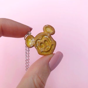 MADE TO ORDER - Mickey Mouse Waffle Pendant Necklace - Handmade Mini Food  Candy Jewelry - -