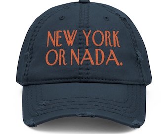 Knicks Mets New York or NADA Dad Hat (Embroidery)