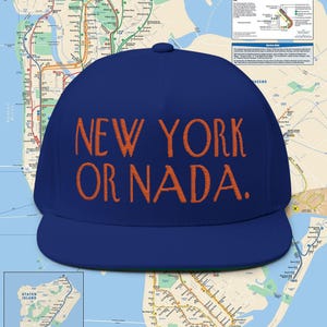 New York or Nada Flat Bill Cap, Casual Baseball Hat, Gift for NYC Lovers, Summer Accessory, Trendy Streetwear