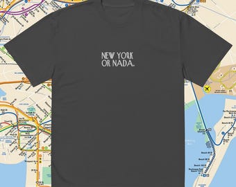 NEW YORK or NADA Oversized faded t-shirt. embroidered