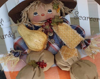 NEW PATTERN Primitive Scarecrow Pattern Lil Gourdy Scarecrow Sewing PDF Pattern