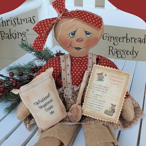 Primitive Gingerbread Pattern Christmas Baking Gingerbread Raggedy PDF Christmas Pattern
