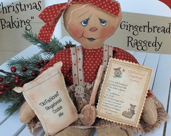 Primitive Gingerbread Pattern Christmas Baking Gingerbread Raggedy PDF Christmas Pattern