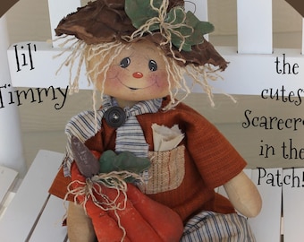 Primitive Scarecrow Pattern Lil Timmy Scarecrow Instant Download PDF Fall Pattern