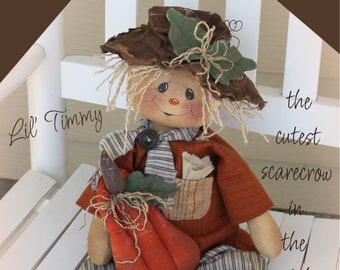 Primitive Scarecrow Pattern, Lil' Timmy the Cutest Scarecrow in the Patch PDF Sewing Pattern