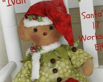 Modello per bambola elfo primitivo, modello PDF per cucito natalizio per elfi del piccolo laboratorio di Babbo Natale di Ivan