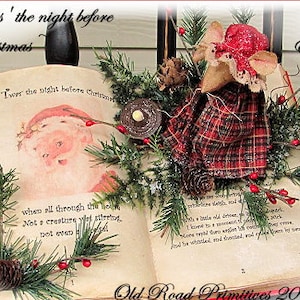 Primitive Christmas Mouse Pattern Twas the night before Christmas Book and Mouse Pattern