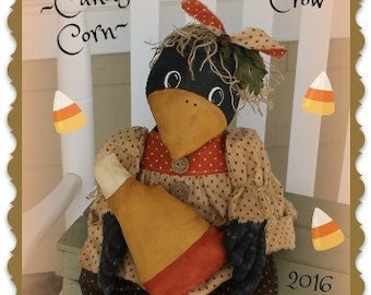 Primitive Crow Pattern Candy Corn Crow Fall Halloween PDF Sewing Pattern