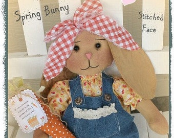 Primitive Bunny Rabbit Pattern Lil' Spring Bunny PDF Easter Sewing Pattern