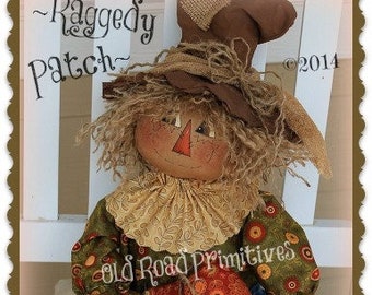 Primitive Scarecrow Pattern Raggedy Patch Fall Halloween PDF Sewing Pattern