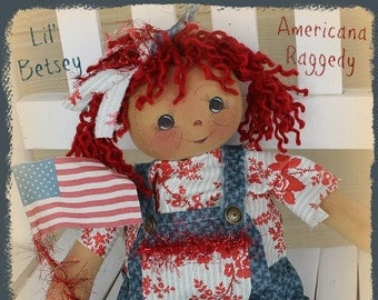 Primitive Rtagdy Doll Pattern Lil 'Betsey Americana Rtagdy PDF Schnittmuster