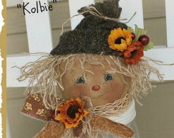 Primitive Scarecrow Pattern Kolbie the Candy Jar Scarecrow PDF Sewing Fall Craft Pattern