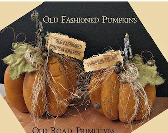 Primitive Pumpkin Pattern Old Fashioned Fabric Pumpkins Fall PDF Sewing Craft Pattern