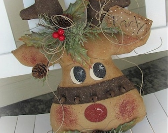 Primitive Reindeer Pattern Rowdy the Reindeer PDF Christmas Sewing Pattern