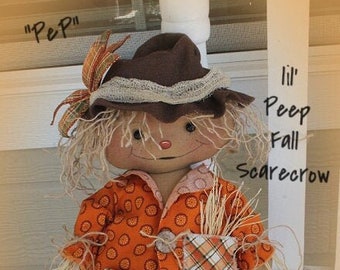Primitive Scarecrow Pattern Pep the lil' Peep Fall Scarecrow PDF Sewing Fall Pattern