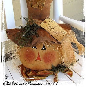 Primitive Scarecrow Pattern Ol' Man Scarecrow Fall Harvest PDF Sewing Craft Pattern