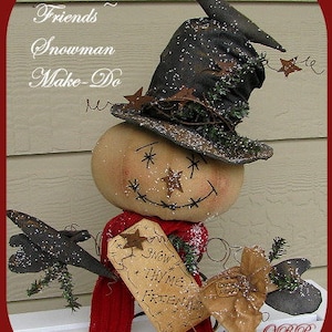 Primitive Snowman Pattern Snow Thyme Friends Snowman Make-Do Christmas Instant Download Christmas Pattern