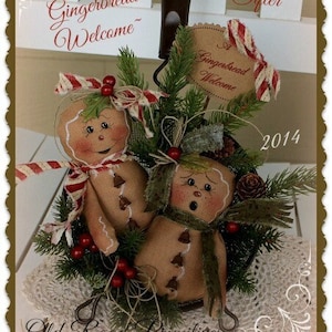Primitive Gingerbread Pattern A Gingerbread Welcome Christmas Sifter Pattern