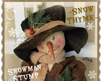 Primitive Snowman Pattern Snow Thyme Snowman Stump Doll PDF Sewing Cloth Doll Christmas Pattern