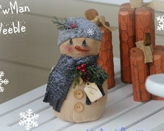 Primitive Snowman Pattern Snowman and Ginger Christmas Weebles PDF Sewing Craft Pattern Snowmen