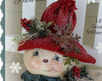 Patrón de muñeco de nieve primitivo Frosty the Snowman Gourd Patrón navideño de descarga instantánea