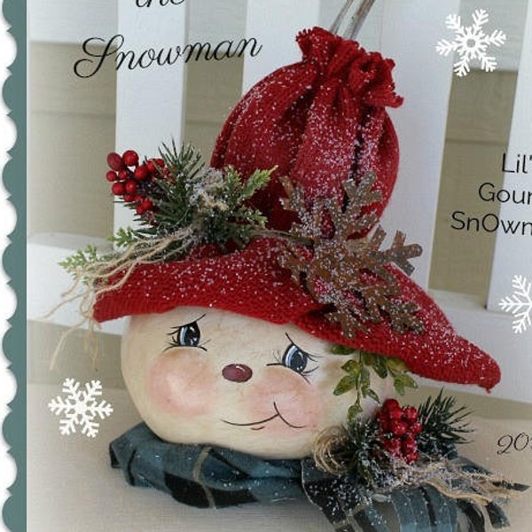Primitive Snowman Pattern Frosty the Snowman Gourd PDF Christmas Craft Pattern