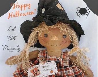 Primitive Witch Doll Raggedy Pattern Happy Halloween Lil' Fall Raggedy PDF Sewing Pattern