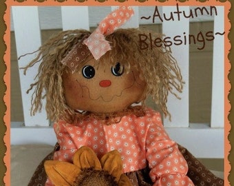 Primitive Scarecrow Pattern Autumn Blessings Scarecrow Raggedy Fall PDF Sewing Pattern