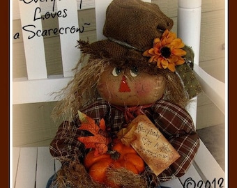 Primitive Scarecrow Pattern Everybody Loves a Scarecrow Clay-pot Scarecrow Fall Halloween PDF Sewing Pattern