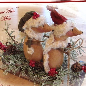 Primitve Christmas Mice Mouse Pattern Winter Thyme Fun Sledding Mice PDF Sewing Craft Pattern