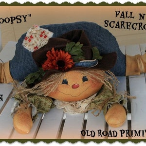 Primitive Scarecrow Doll Pattern Oopsy Doopsy Fall N' ScareCrow Fall PDF Sewing Cloth Doll Pattern