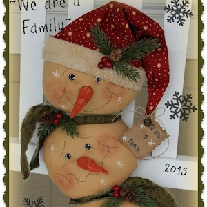 Primitive Snowman Pattern We are a Family SnOwMen Christms PDF Sewing Pattern