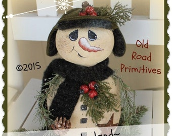 Primitive Snowman Pattern Winter Wonderland Christmas Snowman Pattern